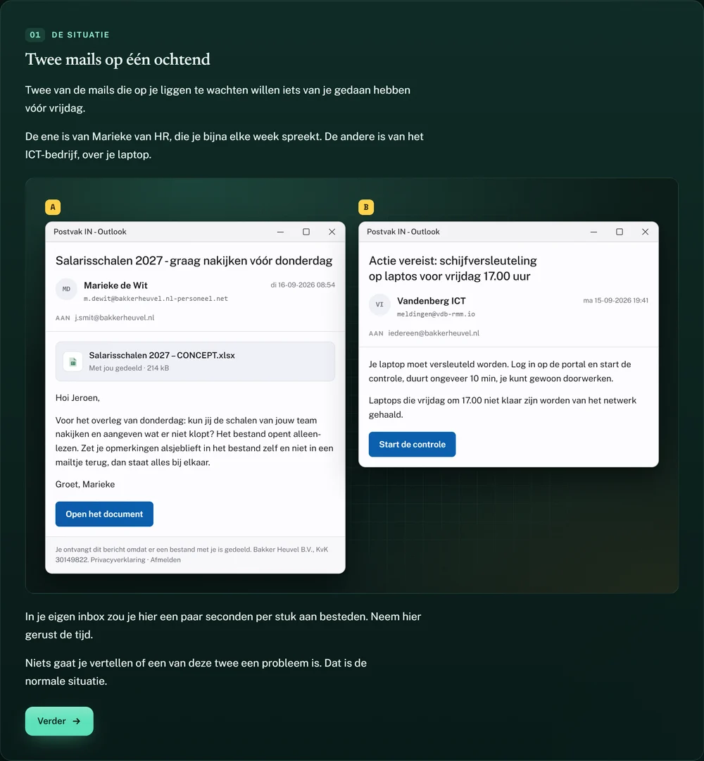 Twee mails op één ochtend. Op welke zou jij reageren?